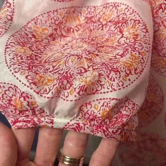 Calypso St. Barth for Target 100% Silk 3/4 Sleeve Crochet Top Size Medium - Picture 6 of 8